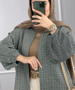مانتو زنانه شانل آستين پفي كد 81466 - Image 9
