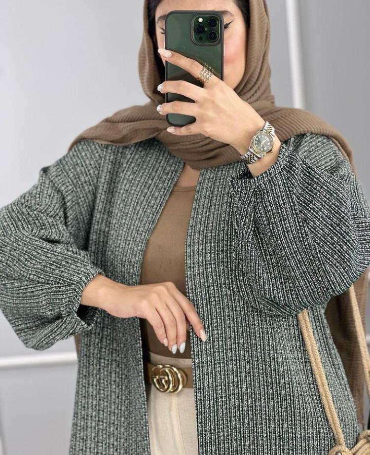 مانتو زنانه شانل آستين پفي كد 81466 - Image 9