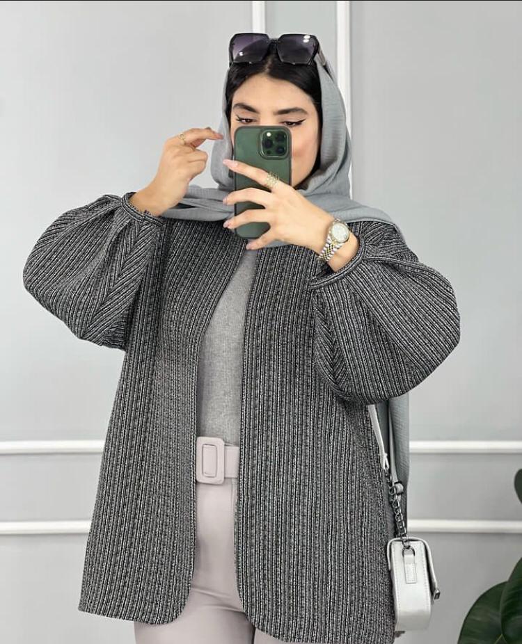 مانتو زنانه شانل آستين پفي كد 81466