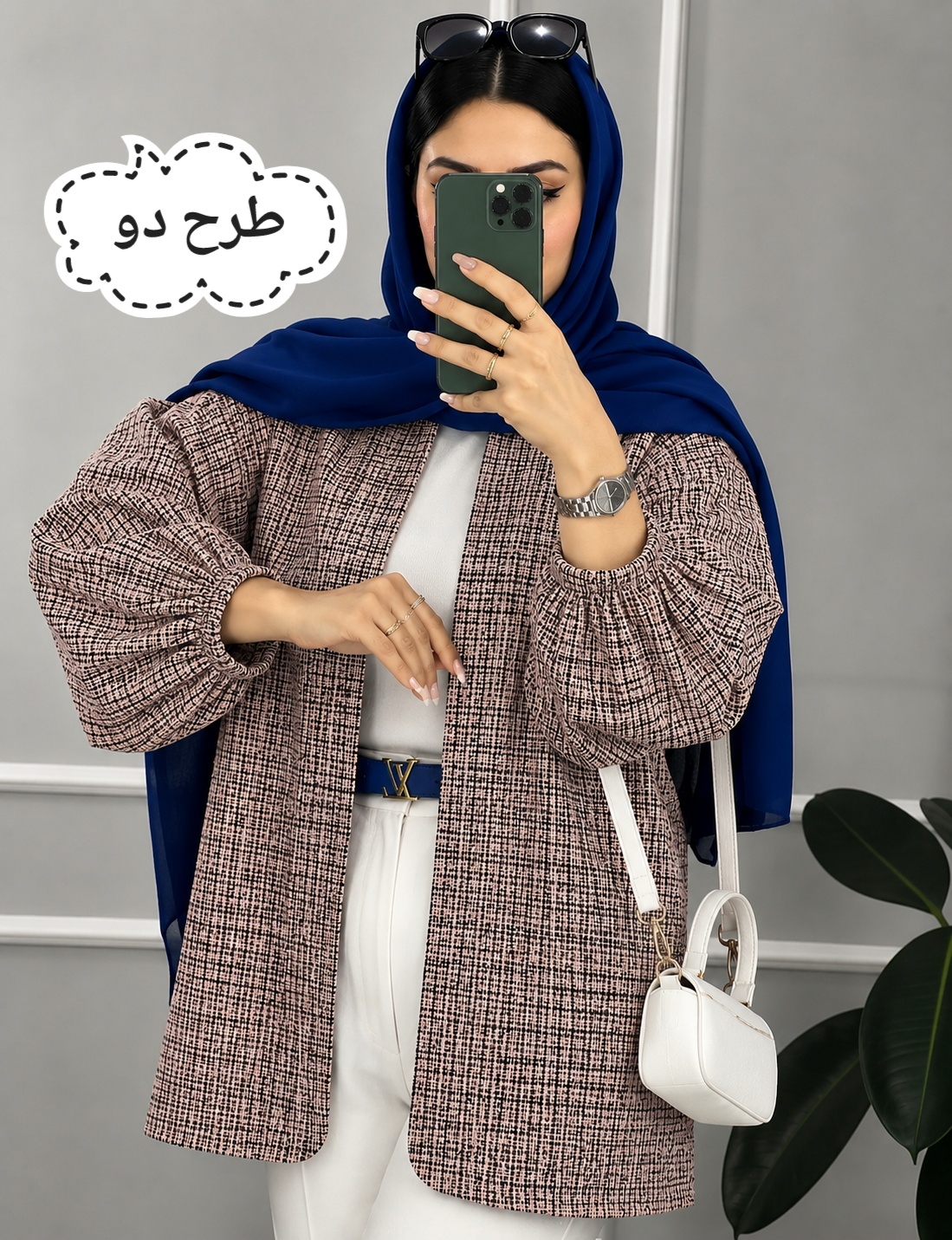 مانتو زنانه شانل آستين پفي كد 81466 - Image 4