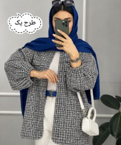 مانتو زنانه شانل آستين پفي كد 81466 - Image 3
