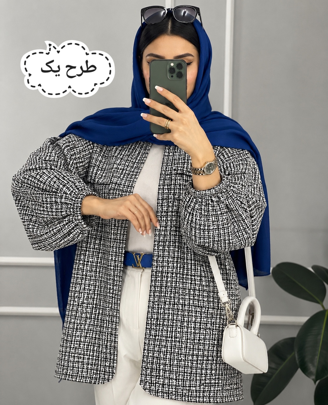 مانتو زنانه شانل آستين پفي كد 81466 - Image 3